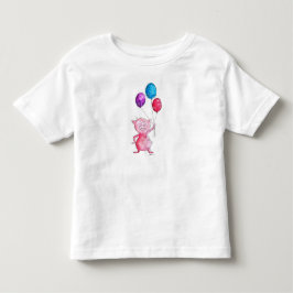 Pig Pink Whimsy med ballonger T Shirt