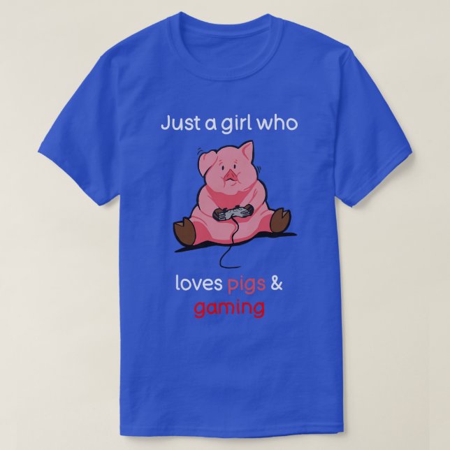 Pig Shirt Funny Gaming Girls Video Gamer Pig Lover T Shirt (Design framsida)