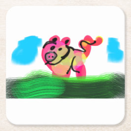 Pig spring  underlägg papper kvadrat