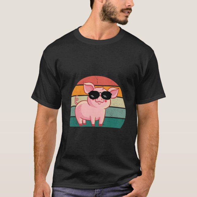 Pig Wearing Sunglasses Pig T Shirt (Framsida)