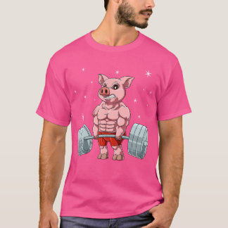 Pig Weightlifting Fitness Gym For A Animal Lover T Shirt
