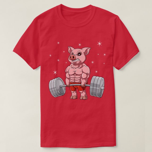 Pig Weightlifting Fitness Gym for a animal lover  T Shirt (Design framsida)