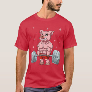 Pig Weightlifting Fitness Gym for a animal lover  T Shirt