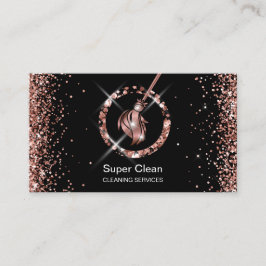 Piga Städar Hus Gnistrande Rosa Guld Glitter Bu Visitkort