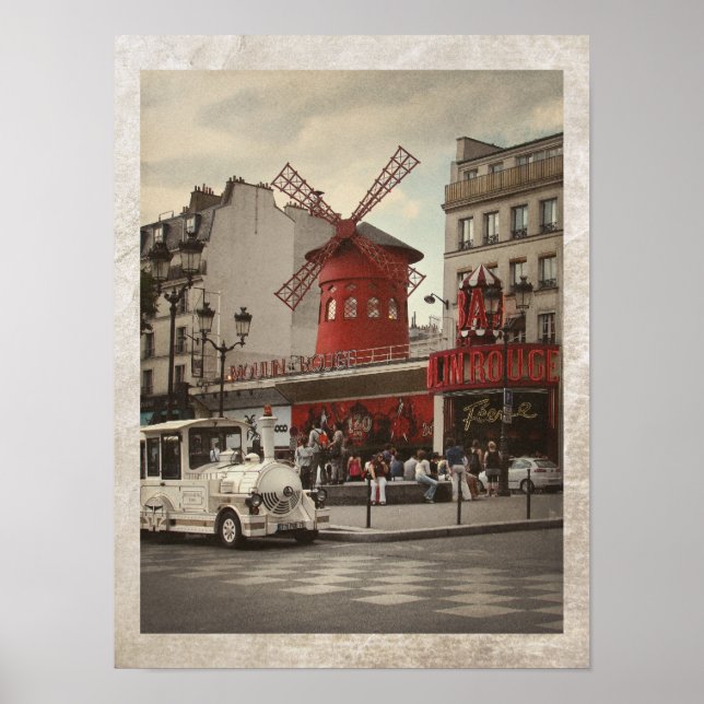 Pigalle-distriktet Paris Fransk Kabaré Poster (Framsidan)