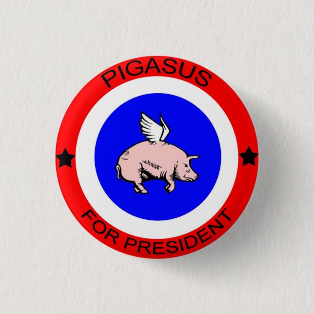 Pigasus för president knäppas knapp (Framsida)
