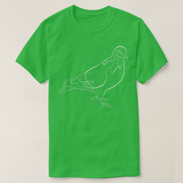Pigeon Bird en linje teckning 4 T Shirt (Design framsida)