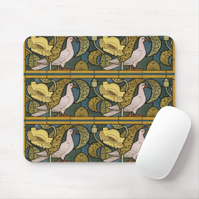 Pigeon Blue Gult Fish Art nouveau Musmatta (Med mus)