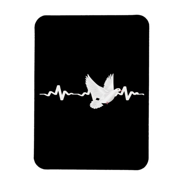 Pigeon Carrier Pigeon Heartslag Magnet (Vertikal)