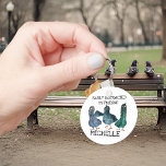 Pigeon Distrated Personlig Bird Älskare Nyckelring<br><div class="desc">Den här designen kan vara personlig om du väljer Redigera design. Du kan också överföra till andra objekt. Kontakta mig på colorflowcreations@gmail.com eller använda alternativet chatta överst på sidan om du vill ha den här designen på en annan produkt eller behöver hjälp med den här designen. Se mer av mina...</div>