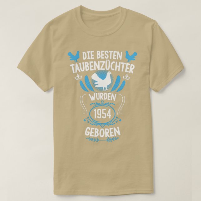 Pigeon fancier 67-årsdag Born 1954 duvor T Shirt (Design framsida)