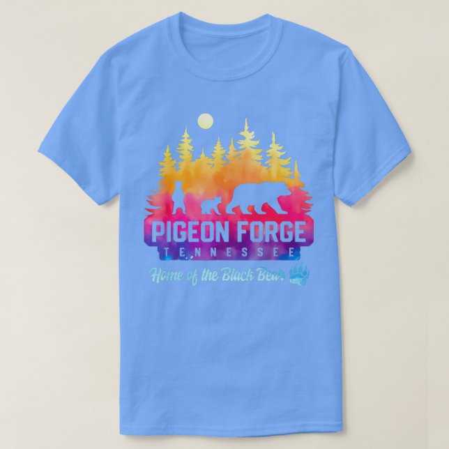 Pigeon Forge Bear Underbar Smoky Mountains Tie Dye T Shirt (Design framsida)