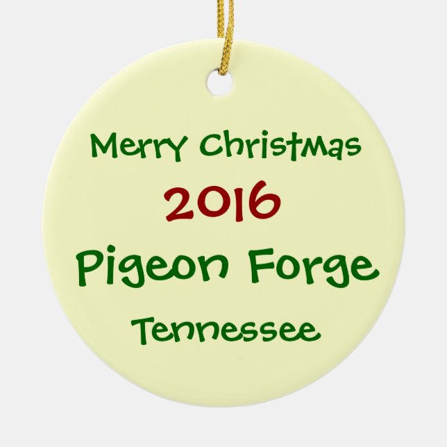 PIGEON FORGE TENNESSEE HELGDAG CHRISTMAS ORNATION JULGRANSPRYDNAD KERAMIK (Framsidan)