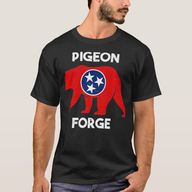 Pigeon Forge Tennessee Smoky Mountains State T Shirt (Framsida)