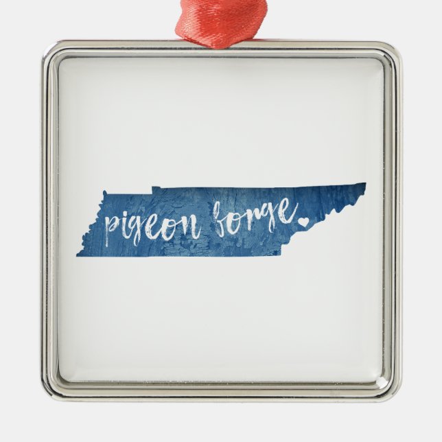 Pigeon Forge Tennessee Wood Grain Julgransprydnad Metall (Framsidan)
