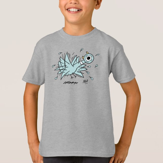 Pigeon Freakout Kids Heather T Shirt (Framsida)