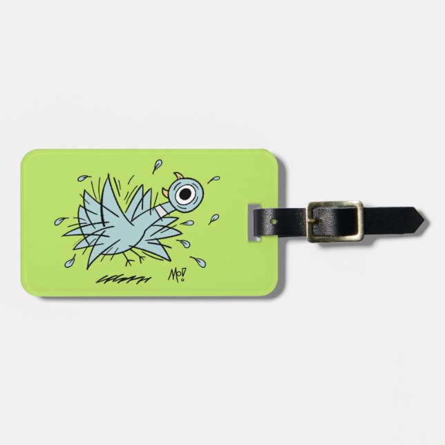 Pigeon Freakout Luggage Tag Bagagebricka (Horisontell Framsida)