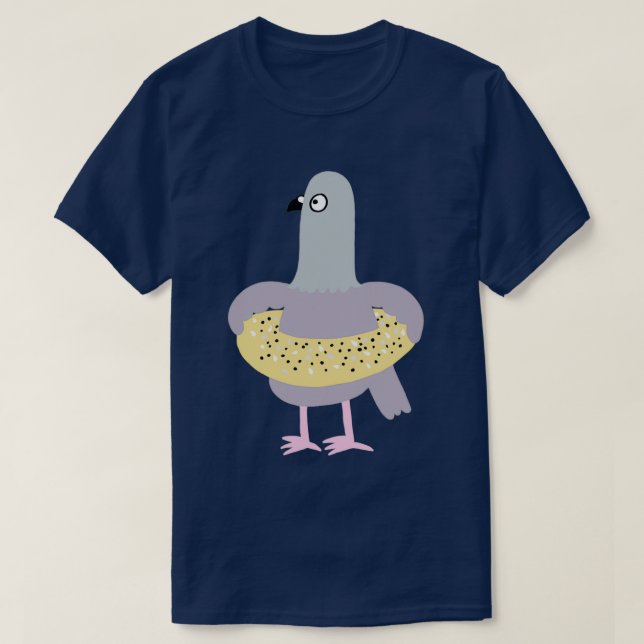 Pigeon i Allt Bagel T Shirt (Design framsida)