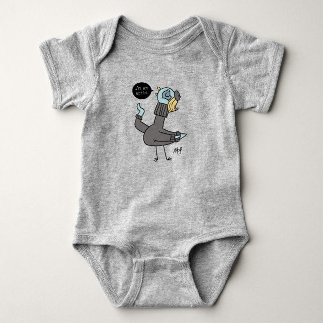 Pigeon I är en Artist Baby Heather Bodykostym T Shirt (Framsida)