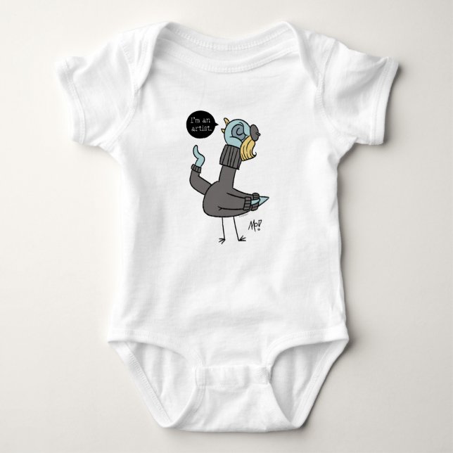 Pigeon I är en Artist Baby White Bodykostym T Shirt (Framsida)