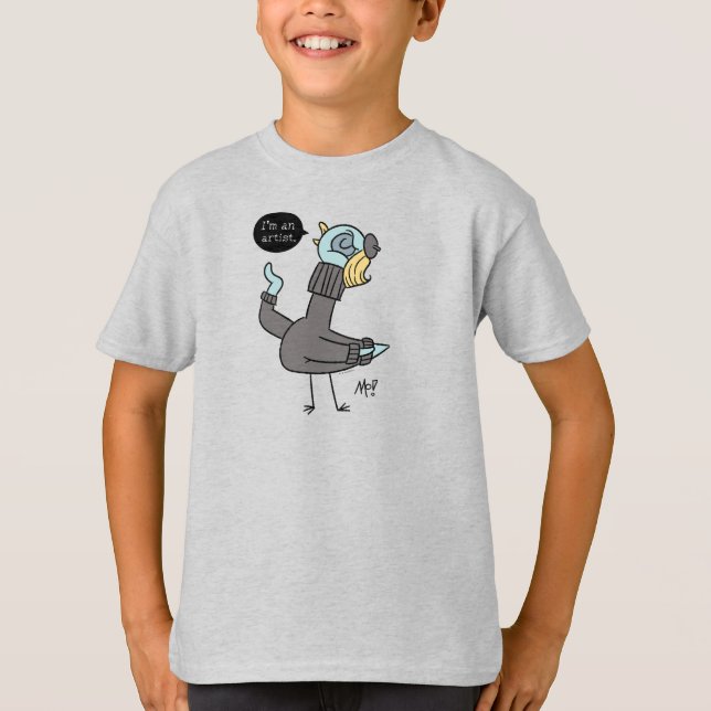 Pigeon I är konstnärer Kids Ash T-Shirt (Framsida)