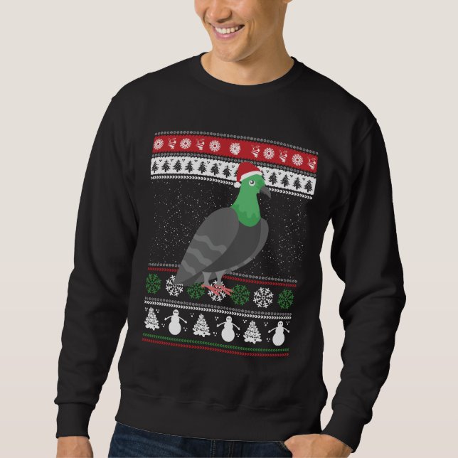 Pigeon - Jul Pigeon God jul Lång Ärmad Tröja (Framsida)