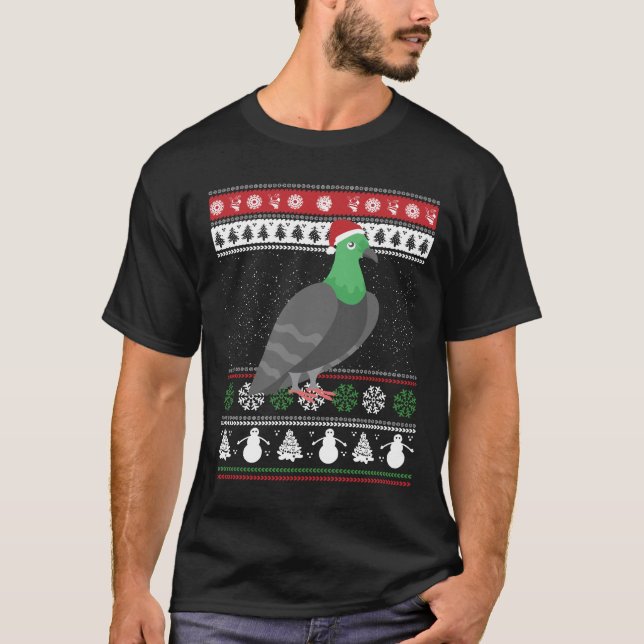 Pigeon - Jul Pigeon God jul T Shirt (Framsida)