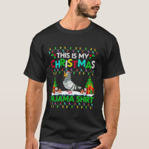 Pigeon Julafton Santa Santa Hat Pajama Shirt Pigeo T