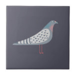 Pigeon Kakelplatta<br><div class="desc">A pigeon on a dark purple background. Perfect for bird fanciers,  pigeon racers or anyone else who loves these characterful creatures.  Original art by Nic Squirrell.</div>