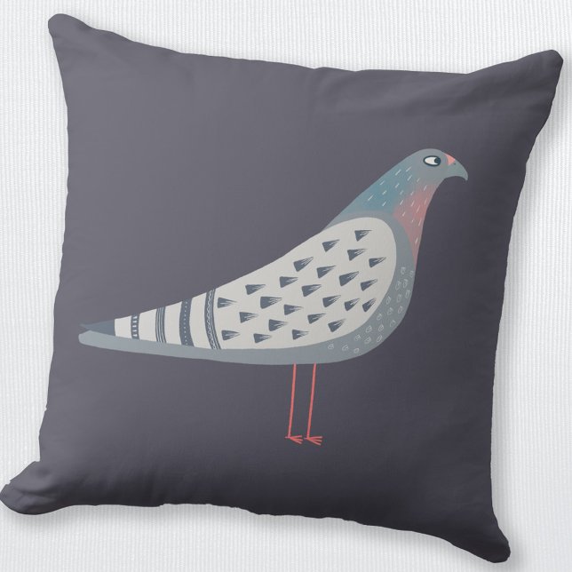 Pigeon Kudde (Fun Pigeon throw pillow for bird lovers)