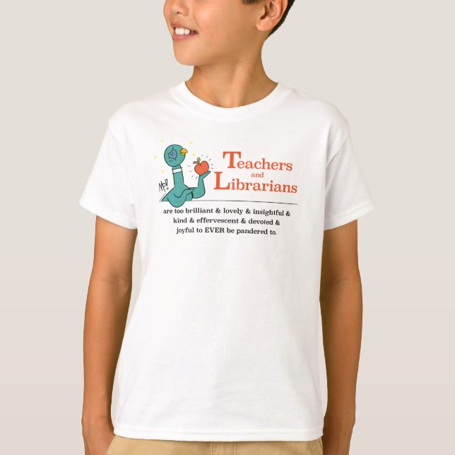 Pigeon-lärare och bibliotekarier Kids White T Shirt (Framsida)