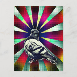 Pigeon med arg-vykort vykort