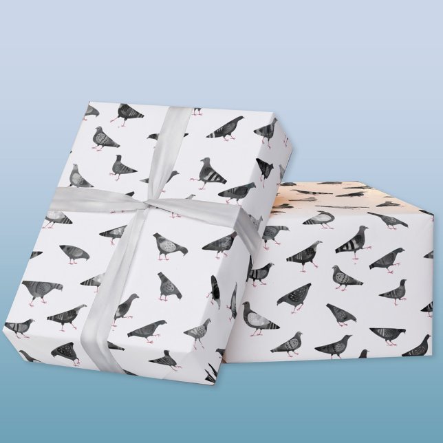 Pigeon Mönster Presentpapper (Pigeon bird pattern gift wrapping paper roll)