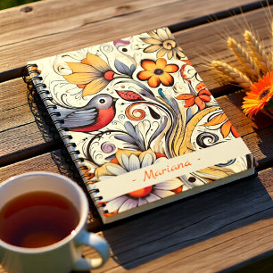 Pigeon och Blommigt Design Summer Anteckningsbok