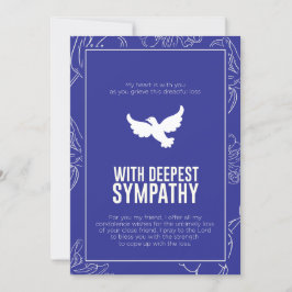 Pigeon of Memory Deep Blue Framed Sympathy Inbjudningar