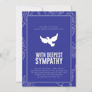Pigeon of Memory Deep Blue Framed Sympathy Inbjudningar