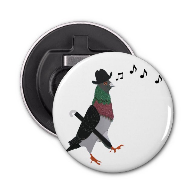 Pigeon Om Town Funny Flasköppnare (Framsidan)