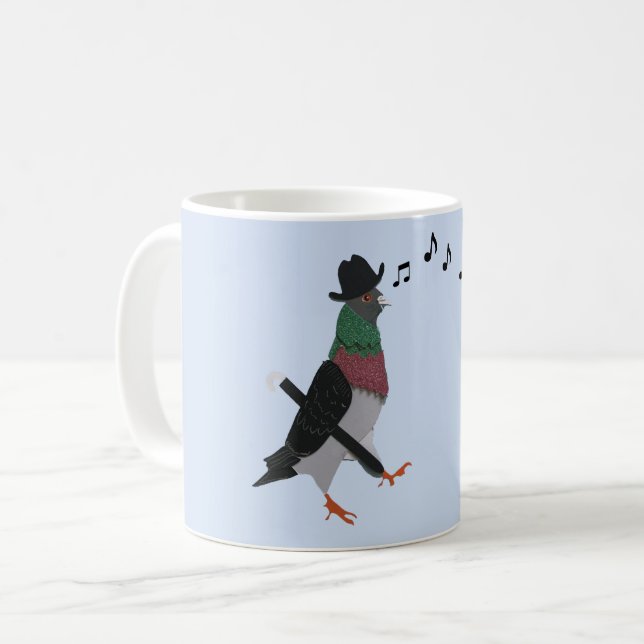 Pigeon Om Town Funny Kaffemugg (Framsida vänster)