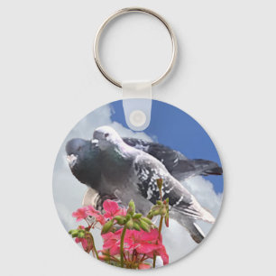 Pigeon Pair och Rosa Geranium Nyckelring