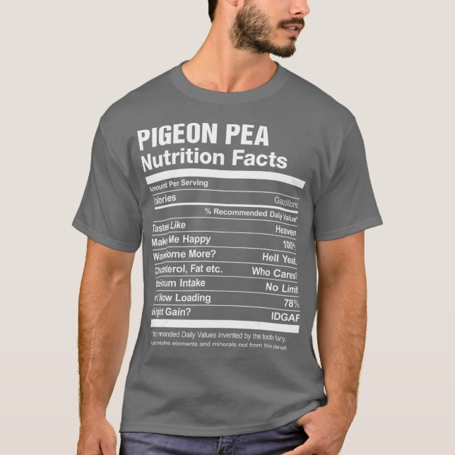 Pigeon Pea Nutrition Facts Funny Graphic T Shirt (Framsida)