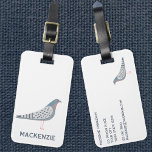 Pigeon-Personlig Bagagebricka<br><div class="desc">En roligt duva. Perfekt för fågelfancister,  duvsaxar eller någon annan som kärlekar dessa karakteristiska varelser. Originalkonst av Nic Squirrell. Ändra namn och detaljer som ska anpassas.</div>