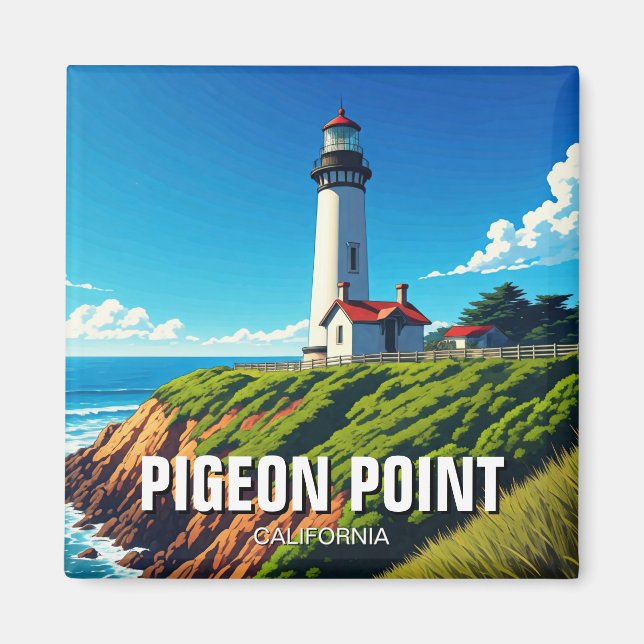 Pigeon Point Lighthouse California Magnet (Framsidan)