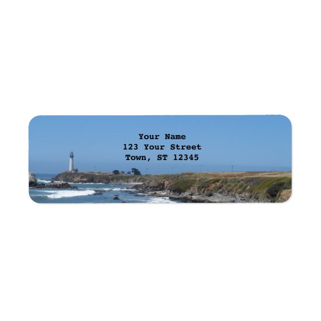 Pigeon Point Lighthouse Returadress Etikett (Framsidan)