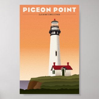 Pigeon Point Lighthouse Vintage resor poster