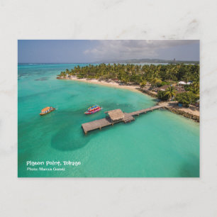 Pigeon Point Tobago med glasbåtar i Grund Vykort