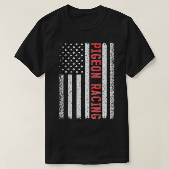 Pigeon Racing American Flag July Breeder T Shirt (Design framsida)