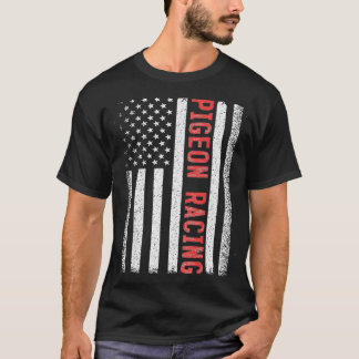 Pigeon Racing American Flag July Breeder T Shirt