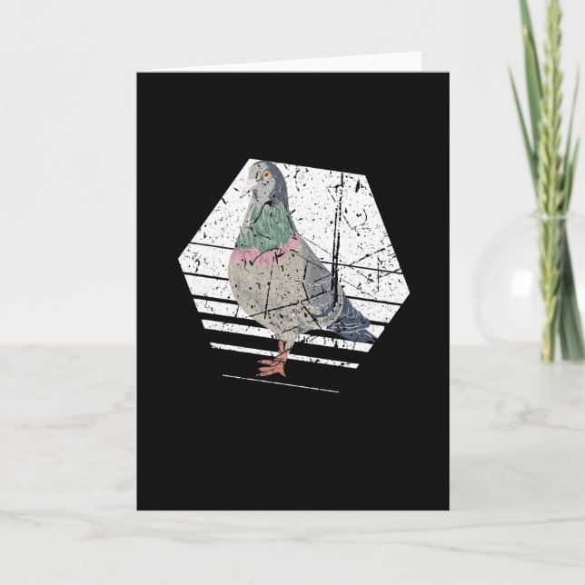 Pigeon Retro Kort (Framsida)