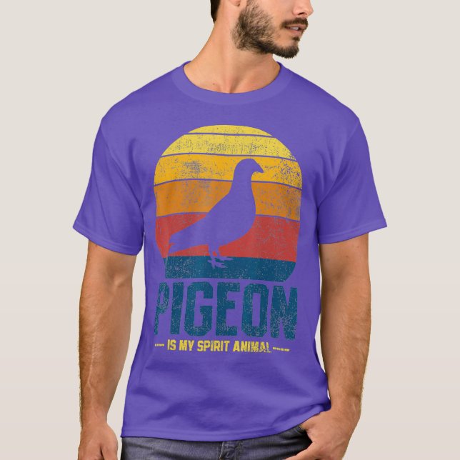 Pigeon Retro-Vintage T Shirt (Framsida)