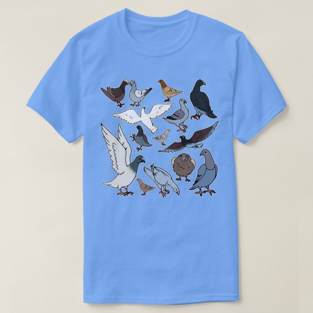 Pigeon rinner fågelgåva lustiga duvor 2 tävlor t shirt (Design framsida)